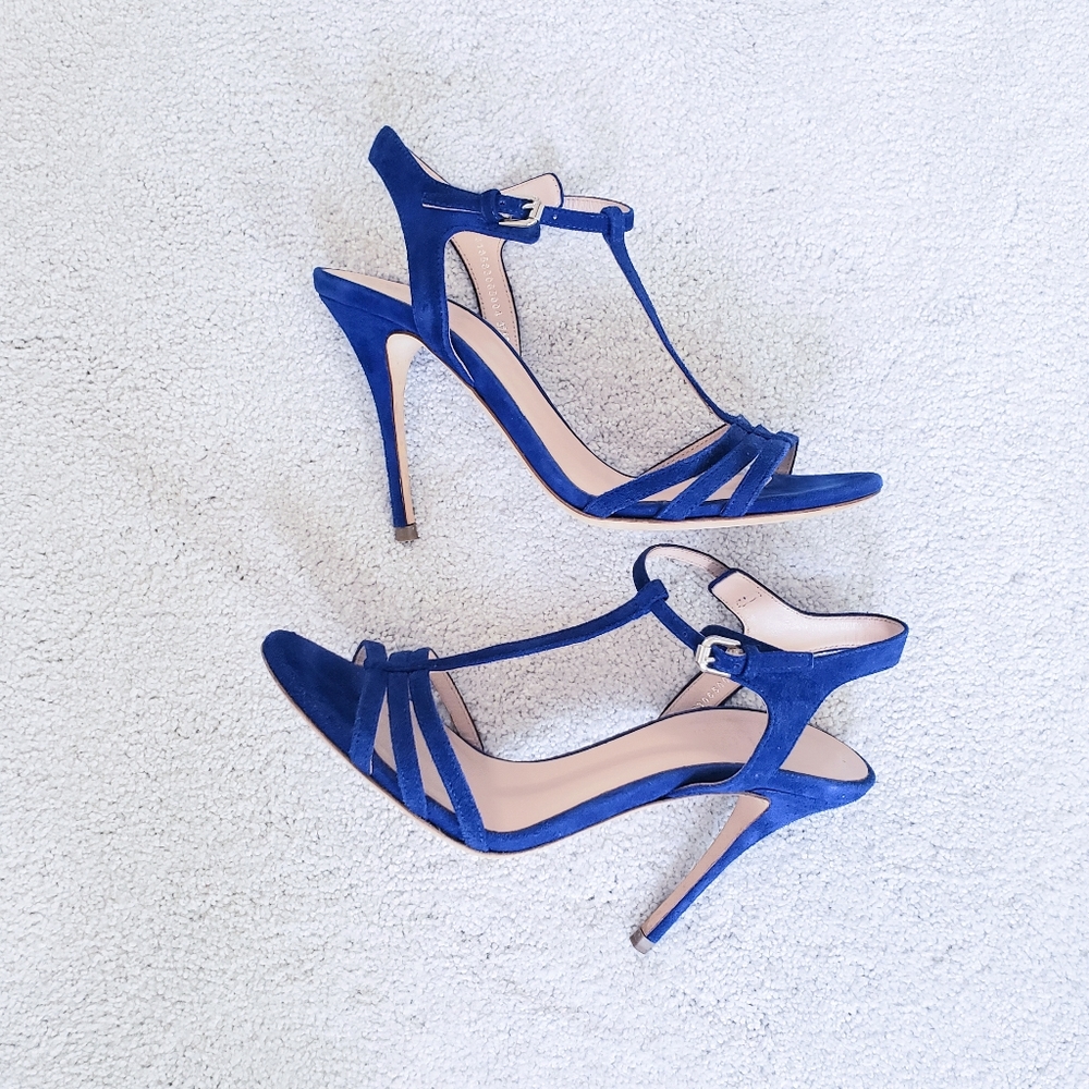 POLO RALPH LAUREN Royal Blue Suede T-Strap Sandal